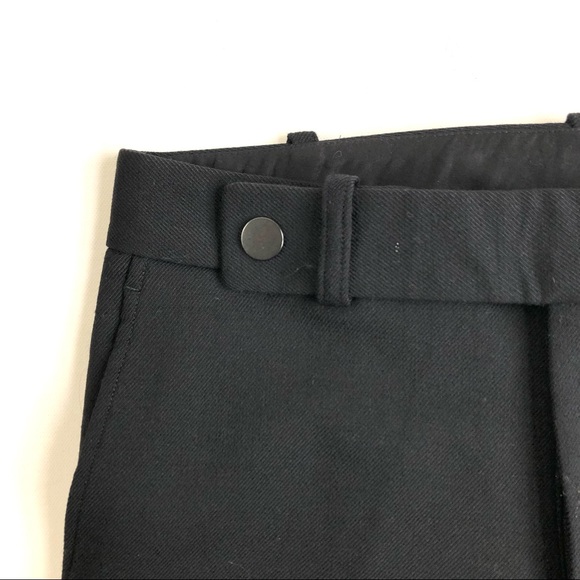 Helmut Lang Black Cropped Double Woven Wool Blend Pants - Picture 3 of 9